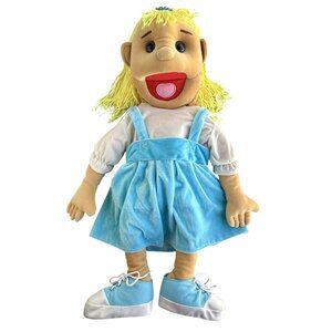 Puppet Revelation Girl Full Body Blonde Hair Blue Dress Puppet 28” Bible School